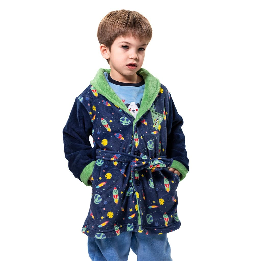 Peignoir enfant extra-doux en Coraline avec ceinture Nacarina Kinanit 8062