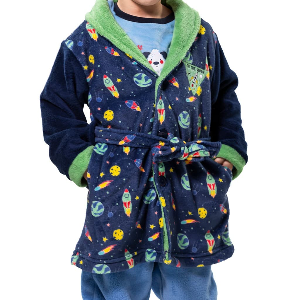 Peignoir enfant extra-doux en Coraline avec ceinture Nacarina Kinanit 8062