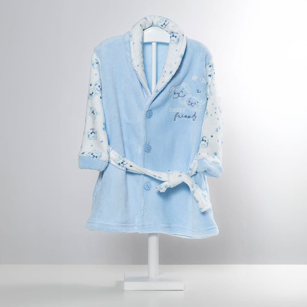 Roupão de Banho KINANIT Baby Coral Fleece com Estampado Coração 8309