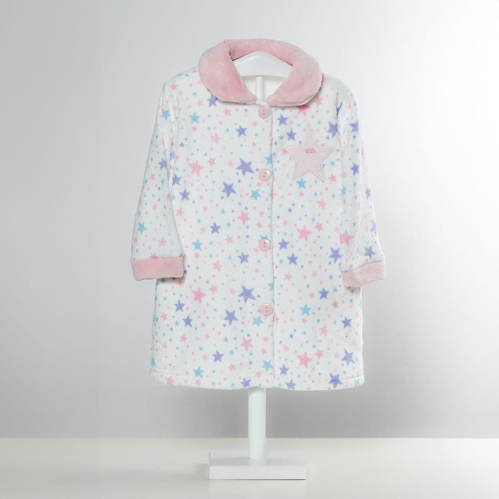 Roupão de Banho KINANIT Baby Coral Fleece com Estampado Coração 8309