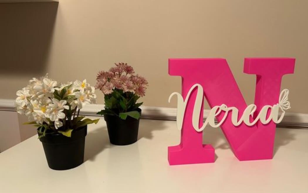 Letrero Inicial + Nombre Personalizado 3D | 24cm Decoración