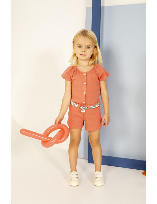 Mono Bebé Niña naranja teja Algodón Verano Babybol 622061003