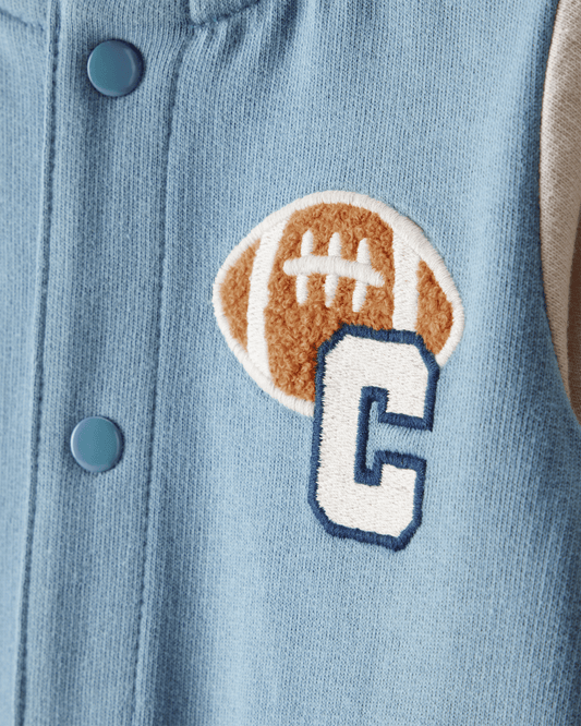 Mono estilo varsity de manga larga en algodón