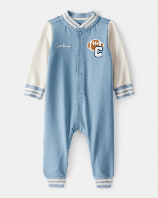 Mono estilo varsity de manga larga en algodón