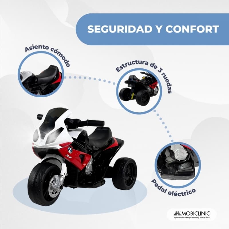 Moto eléctrica infantil 3 ruedas Con Sonido Luz Motor 25WMobiXplo Mobiclinic
