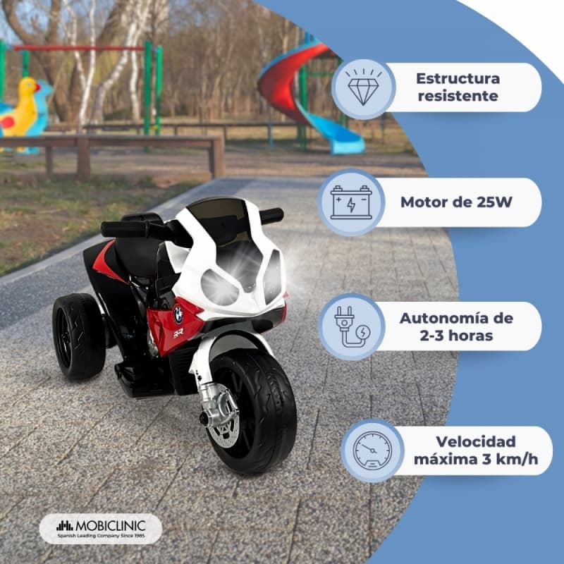 Moto eléctrica infantil 3 ruedas Con Sonido Luz Motor 25WMobiXplo Mobiclinic