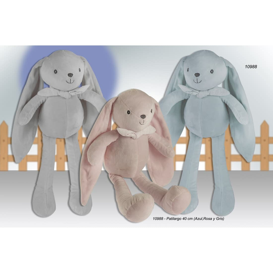 Lapin en peluche à longues pattes, 40 cm, Gamberritos | Doux, câlin et parfait pour les bébés