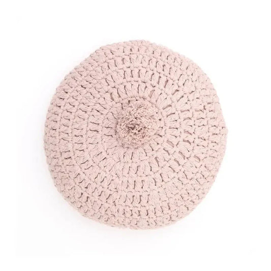 Cojín decorativo algodon redondo crochet LENKA ROSE NUDE