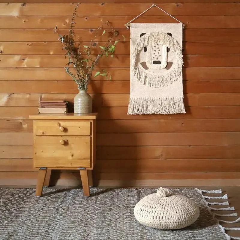 Cojín decorativo algodon redondo crochetLENKA ECRU