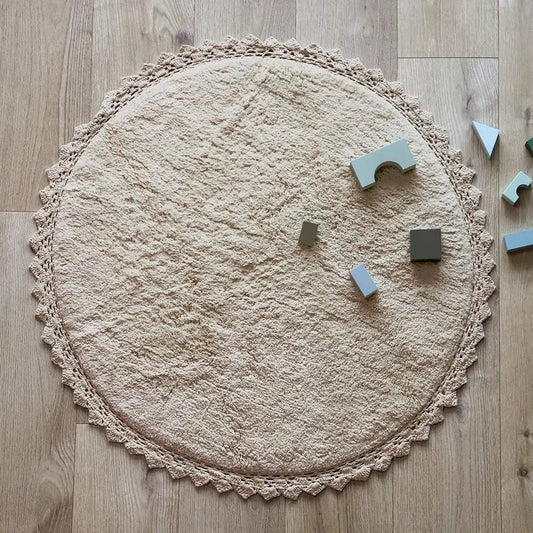 Alfombra Infantil 110 cm PERLA SABLE Algodón Lavable en lavadora