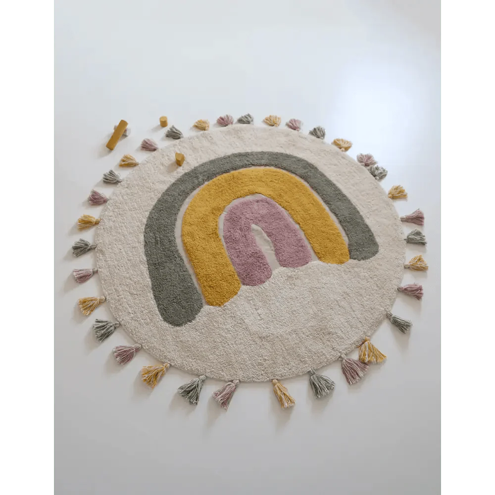 Alfombra Infantil 110 cm RAINBOW MOSS Algodón Lavable en lavadora