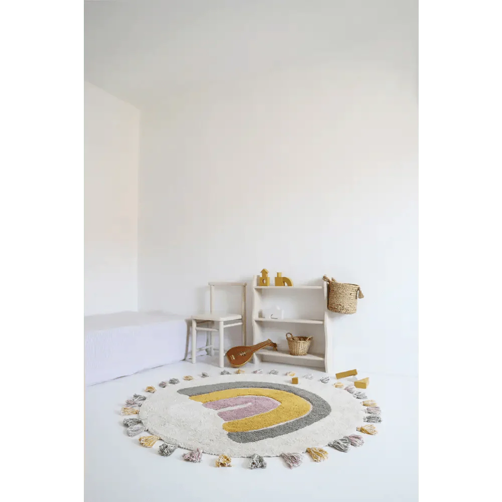 Alfombra Infantil 110 cm RAINBOW MOSS Algodón Lavable en lavadora