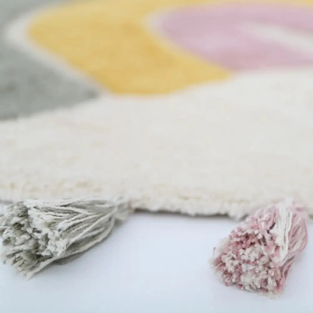 Alfombra Infantil 110 cm RAINBOW MOSS Algodón Lavable en lavadora