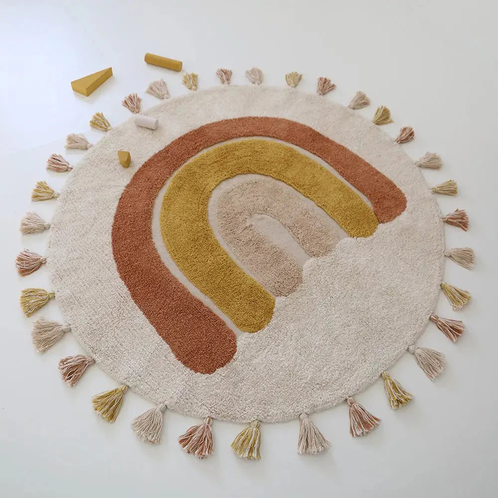Alfombra Infantil 110 cm RAINBOW TOFFEE Algodón Lavable en lavadora