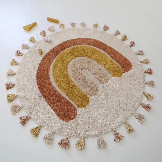 Alfombra Infantil 110 cm RAINBOW TOFFEE Algodón Lavable en lavadora