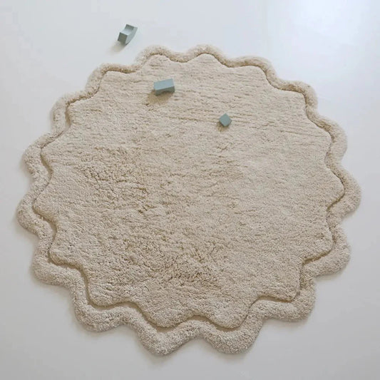 Alfombra Infantil 110 cm SWEET APRIL ECRU Algodón Lavable en lavadora