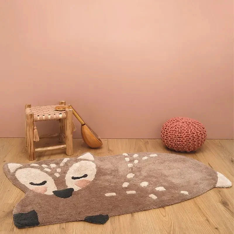 Alfombra Infantil 70x110 cm DEER Algodón Lavable en lavadora