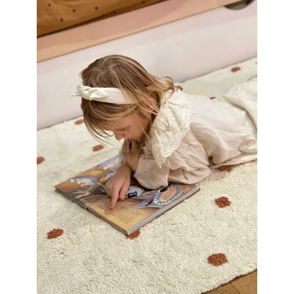 Alfombra Infantil NÜMI AMBRE con lunares 100x150