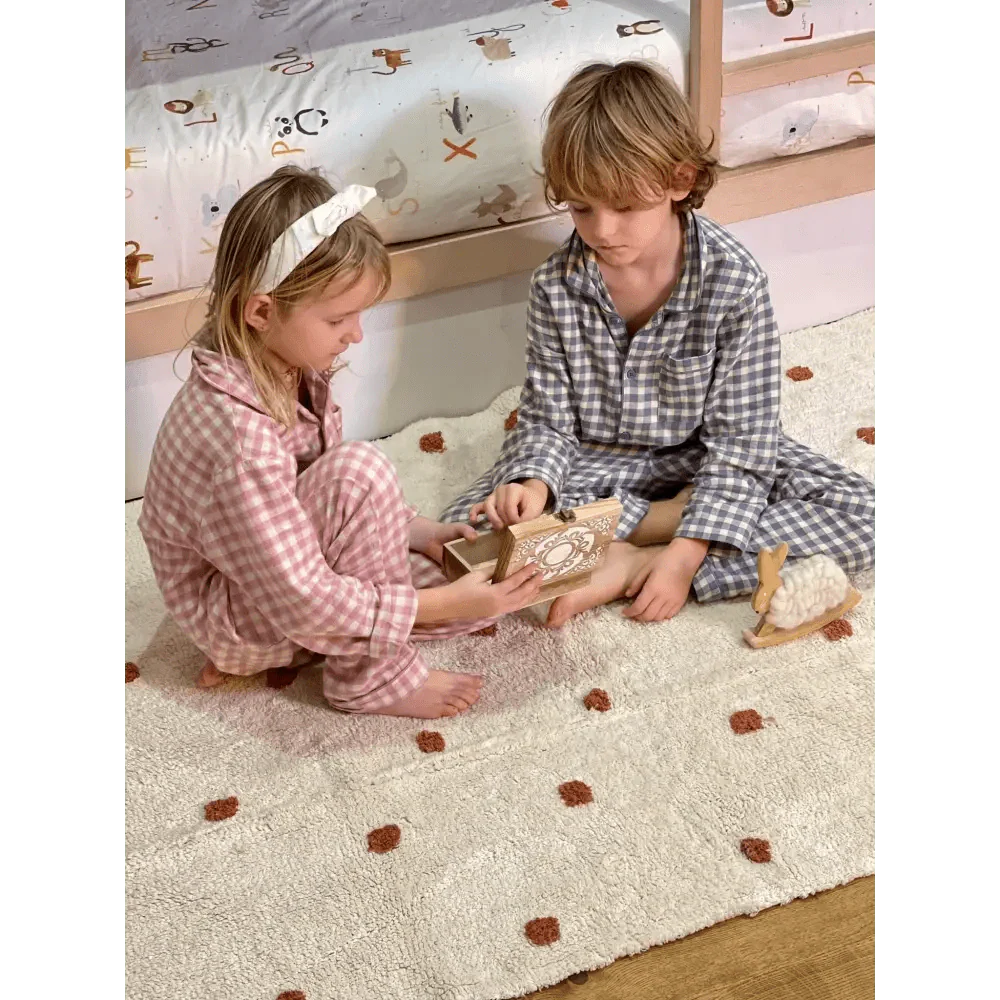 Alfombra Infantil NÜMI AMBRE con lunares 100x150