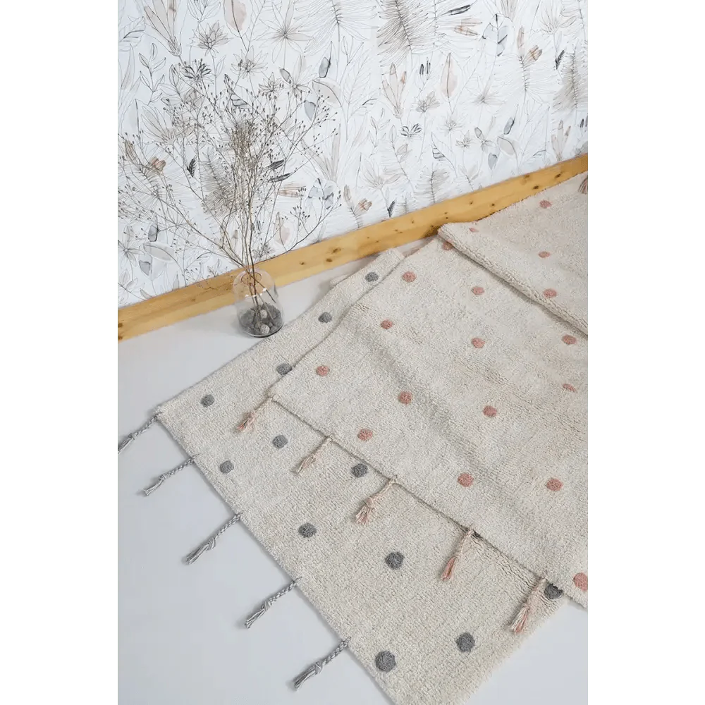 Alfombra Infantil NÜMI GRIS con lunares 100x150