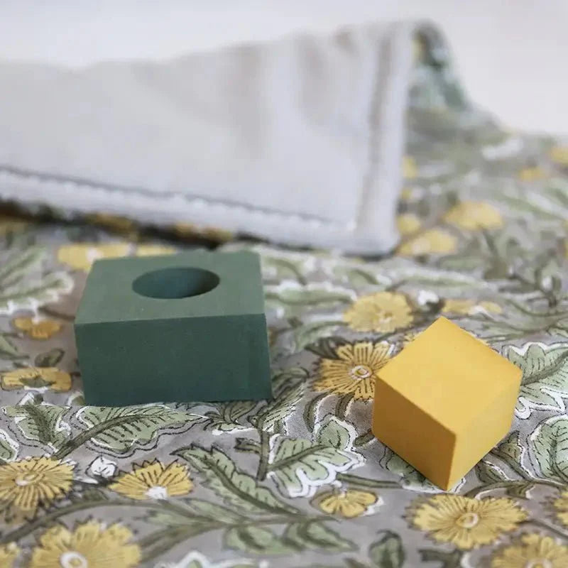 Alfombra bebe de juegos infantil algodón estampada fleurs FIDELIA 100x100