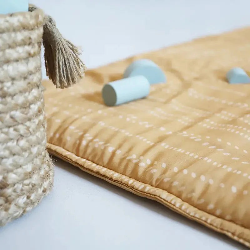 Alfombra multiusos de algodón para bebé Mostaza