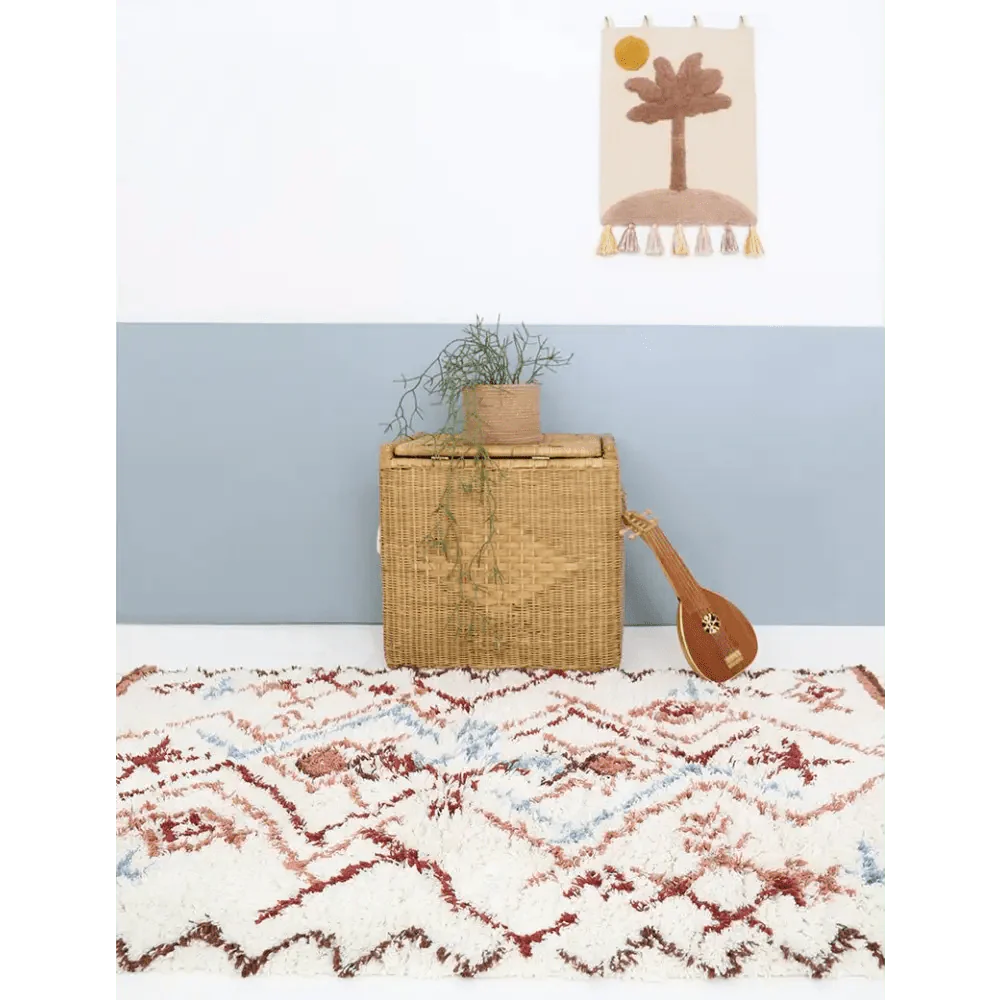 Alfombra de algodón lavable en lavadora berbère KARMEN 100x160