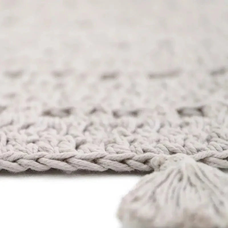 Alfombra infantil de algodón crochet NILA GRIS PERLE