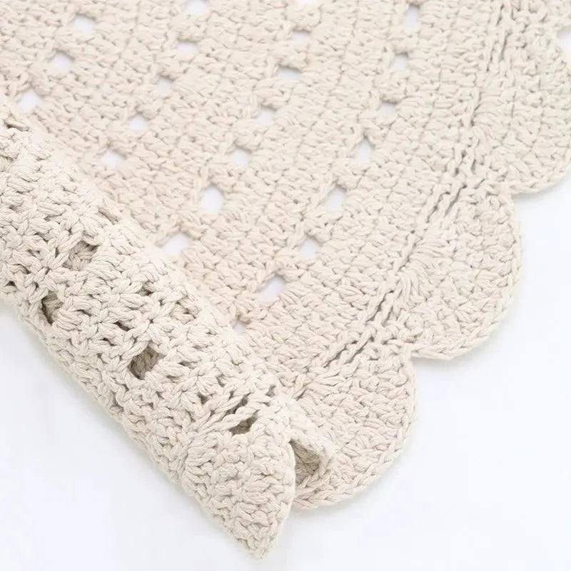 ALMA ECRU Alfombra Infantil Crochet 120cm