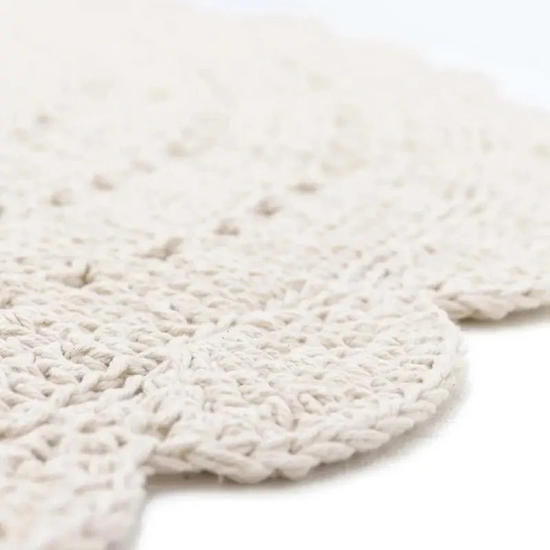 ALMA ECRU L Alfombra Infantil Crochet 150cm