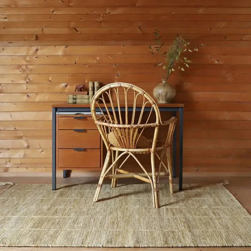 Alfombra de lana LHENA JAUNE BRUN S