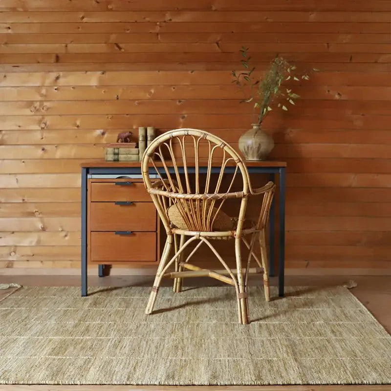 Alfombra de lana LHENA JAUNE BRUN M