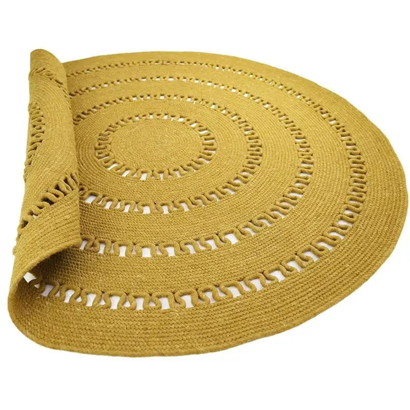 Alfombra de lana redonda BIBEK MANGUE M