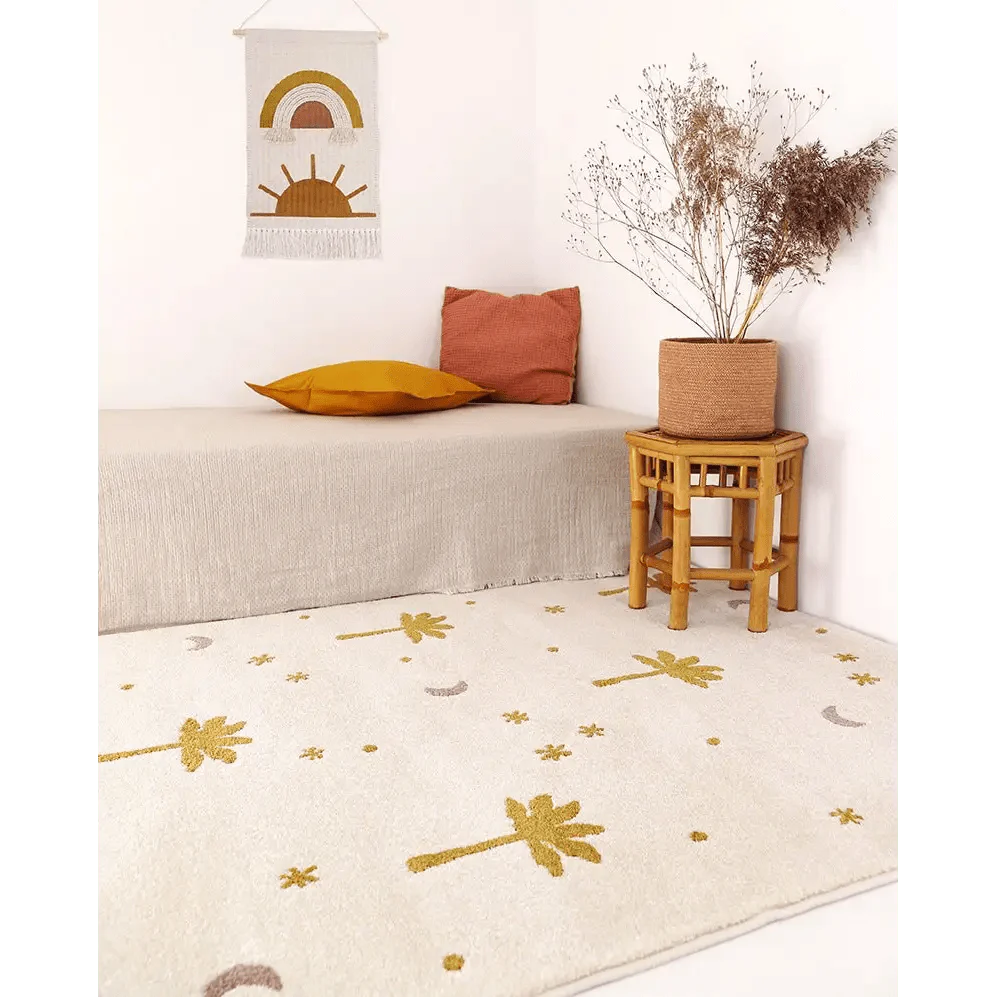 Alfombra infantil petits palmiers LITTLE PALM MIEL