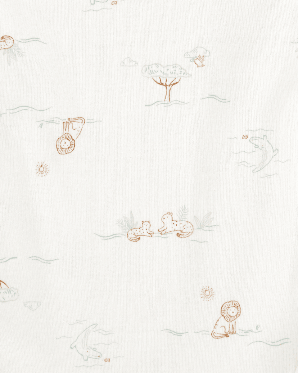 Pack cinco bodies de algodón, diseño safari