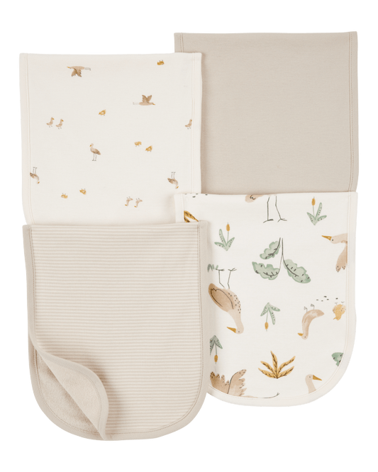 Pack cuatro babitas algodón beige