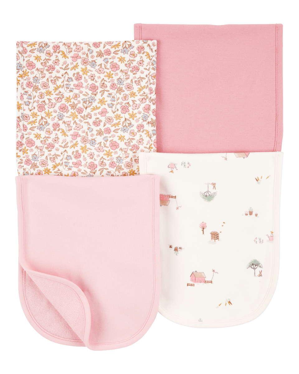 Pack cuatro babitas algodón rosadas