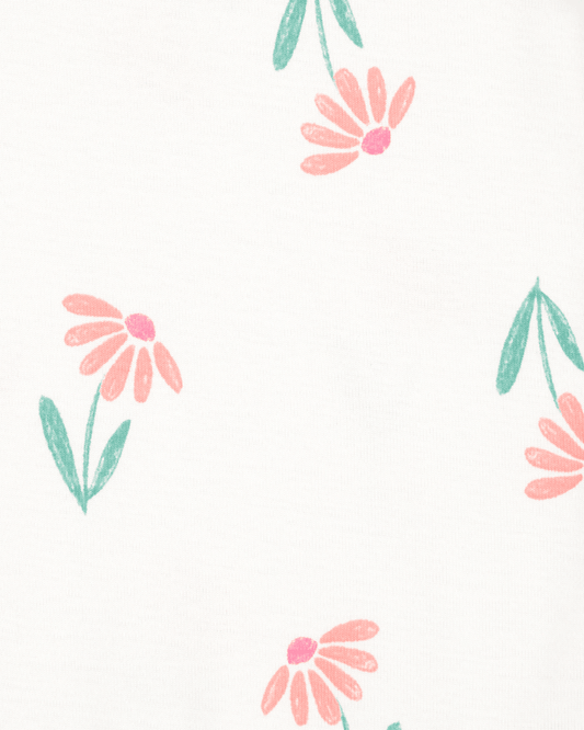 Pack de cinco bodies de manga corta en rosa y gris con estampado floral