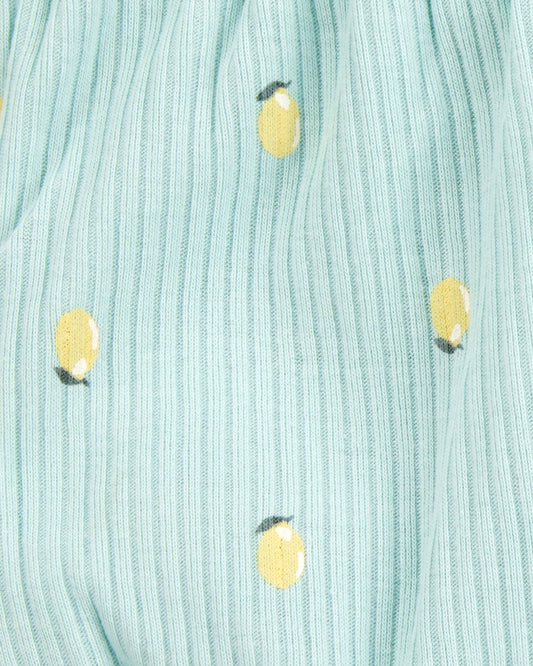 Pack de dos pantalones cortos de algodón con cintura elástica con estampado de limón