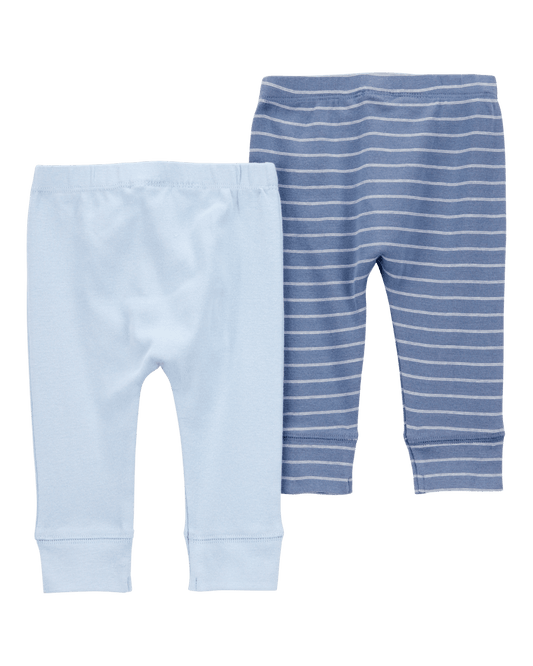 Pack dos pantalones algodón azules