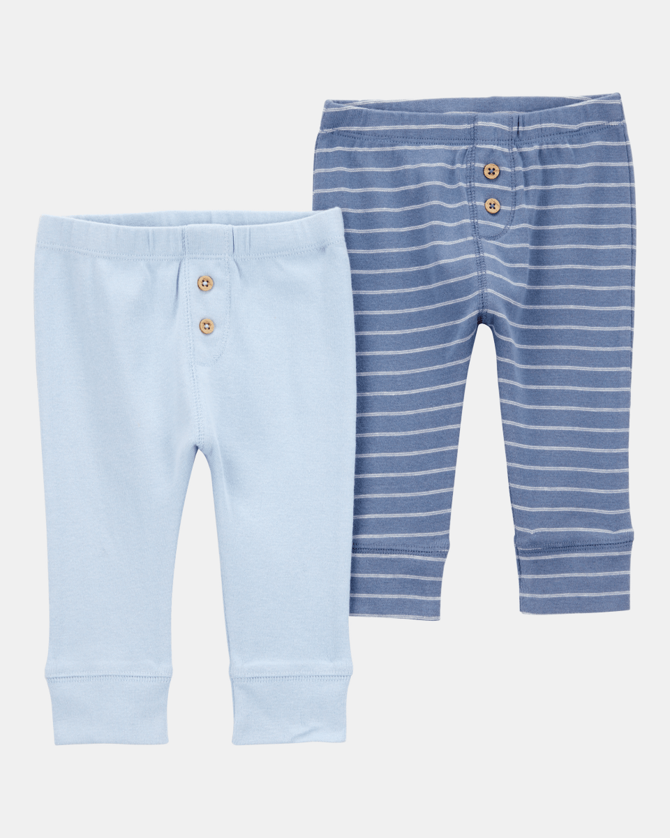 Pack dos pantalones algodón azules