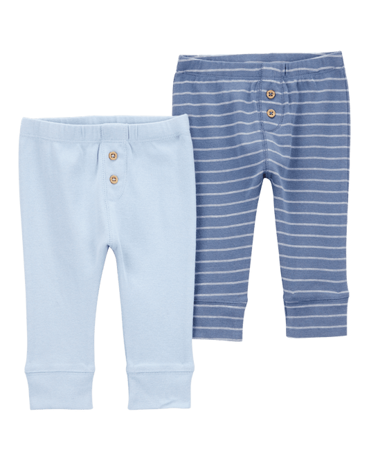 Pack dos pantalones algodón azules