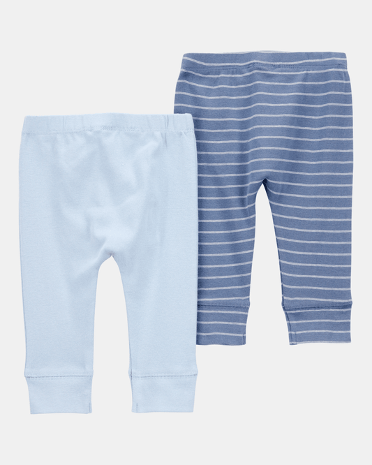 Pack dos pantalones algodón azules
