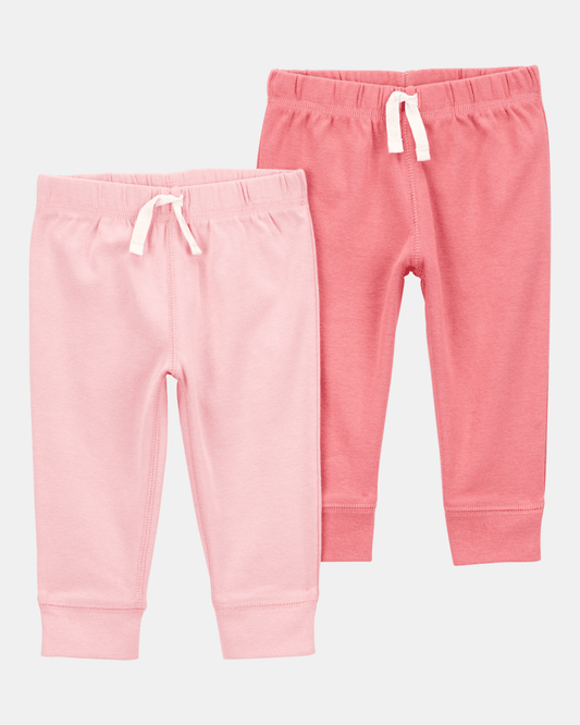 Pack dos pantalones algodón rosados