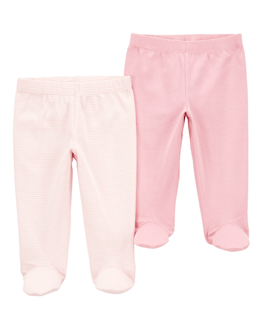 Pack dos pantalones algodón rosados