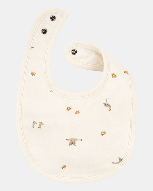 Pack tres baberos algodón diseño aves