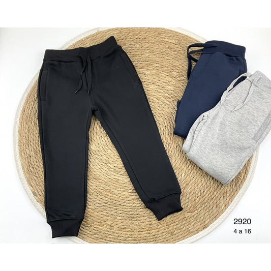 Pantalón de chándal afelpado para niño Cómodo, cálido y con bolsillos Tallas 4 a 16 años