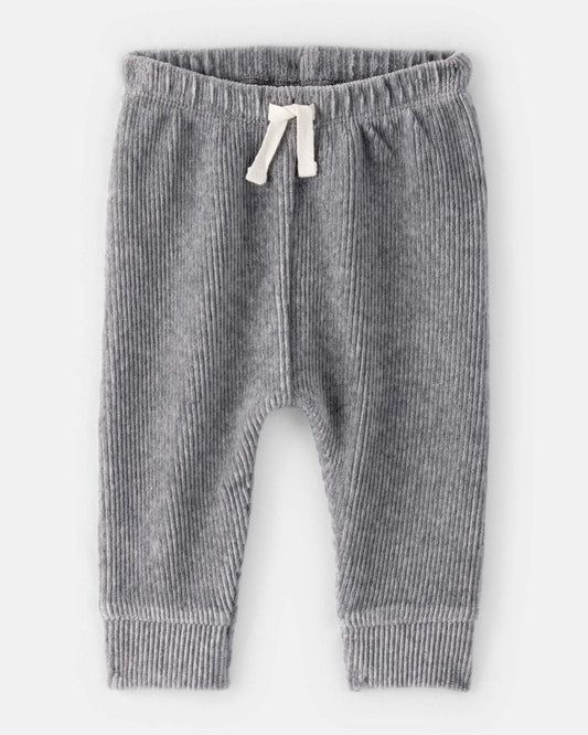 Pantalón de terciopelo acanalado gris liso