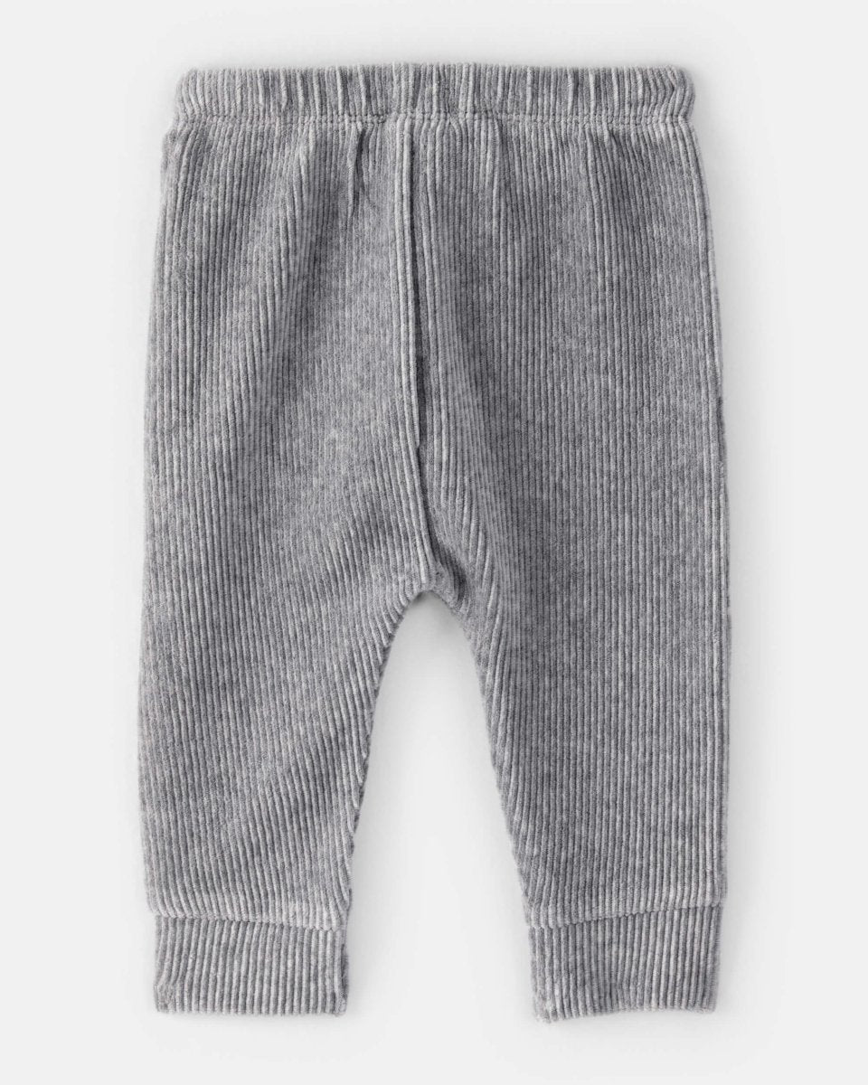 Pantalón de terciopelo acanalado gris liso
