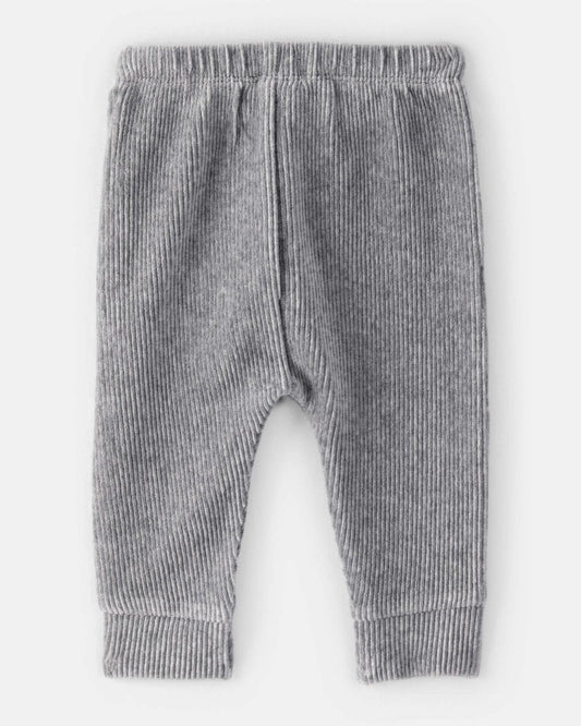 Pantalón de terciopelo acanalado gris liso